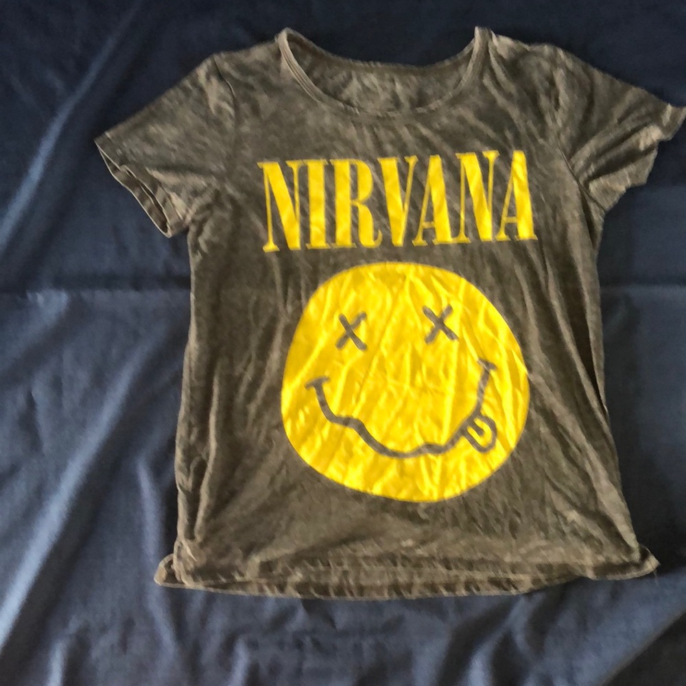 T-shirt Nirvana grey and yellow